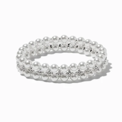 Double Pearl Stretch Bracelet 