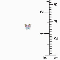 Silver Crystal Unicorns Stud Earrings - 9 Pack