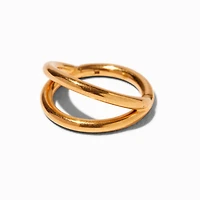 16G Gold-tone Titanium Double Row Nose Ring