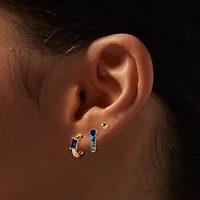 Gold-tone Cubic Zirconia Earring Stackables Set