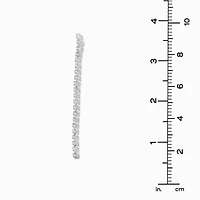 Cubic Zirconia Column 3" Linear Drop Earrings