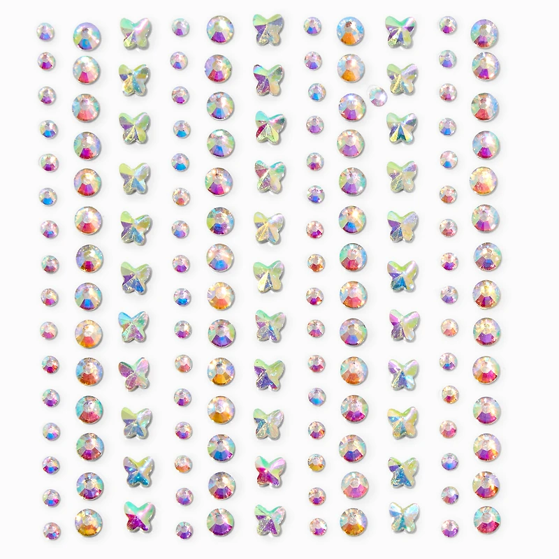 Aurora Butterfly Crystal Hair Gems - 153 Pack