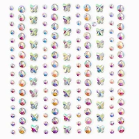 Aurora Butterfly Crystal Hair Gems - 153 Pack