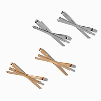 Mixed Metal Metal Hair Bow Pins - 4 Pack