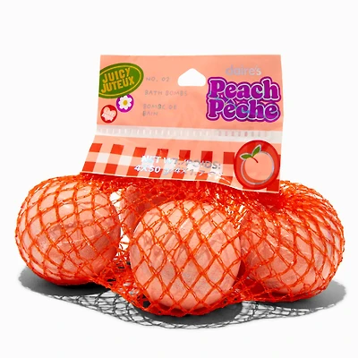 Peach Fruit Bag Bath Bombs - 4 Pack
