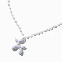 Iridescent Balloon Animal Pearl Chain Pendant Necklace