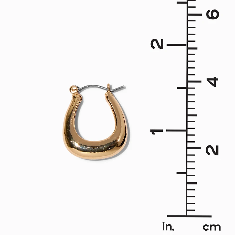 Gold-tone 20mm Square Oval Hoop Earrings