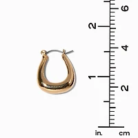 Gold-tone 20mm Square Oval Hoop Earrings