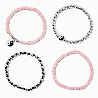 Pink Yin Yang Stretch Bracelets - 4 Pack