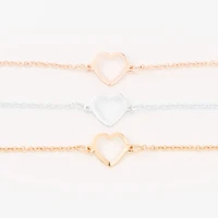 Mixed Metal Heart Cutout Chain Bracelets - 3 Pack