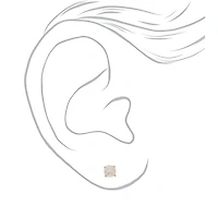 Gold-tone Cubic Zirconia 4mm, 5mm, & 6mm Round Stud Earrings - 3 Pack 