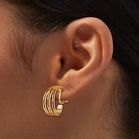 Gold-tone 20mm Hoop Clip-On Earrings - 3 Pack 