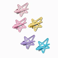 Pastel Star Snap Hair Clips - 5 Pack