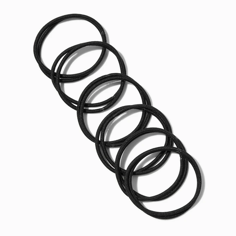 Black Full Hair XL Hair Ties - 12 Pack