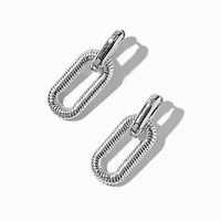 Silver-tone Chain Link Drop Earrings