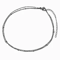 Silver-tone Stainless Steel Multi-Strand Ball Chain Anklet