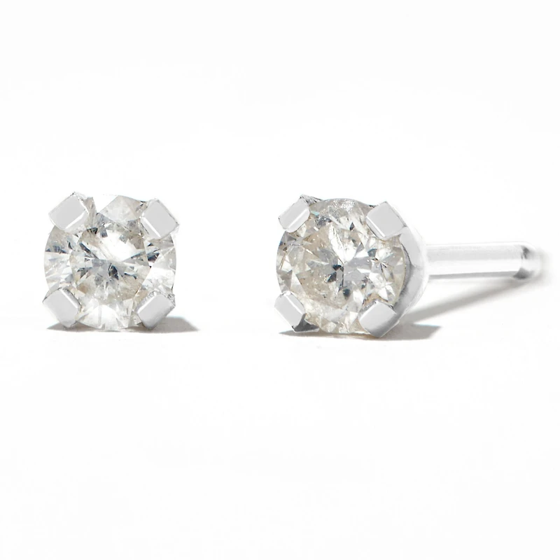 Round Diamond Stud Earrings 1/10 ct. tw. 14kt White Gold