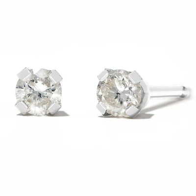 Round Diamond Stud Earrings 1/10 ct. tw. 14kt White Gold