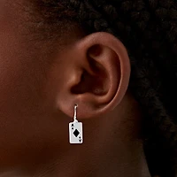 Black Diamond Ace Playing Card 0.5" Drop Earrings