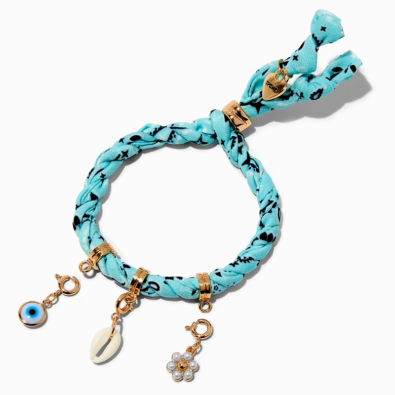 T H E M E x Claire's Light Blue Bandana Rope Charm Bracelet
