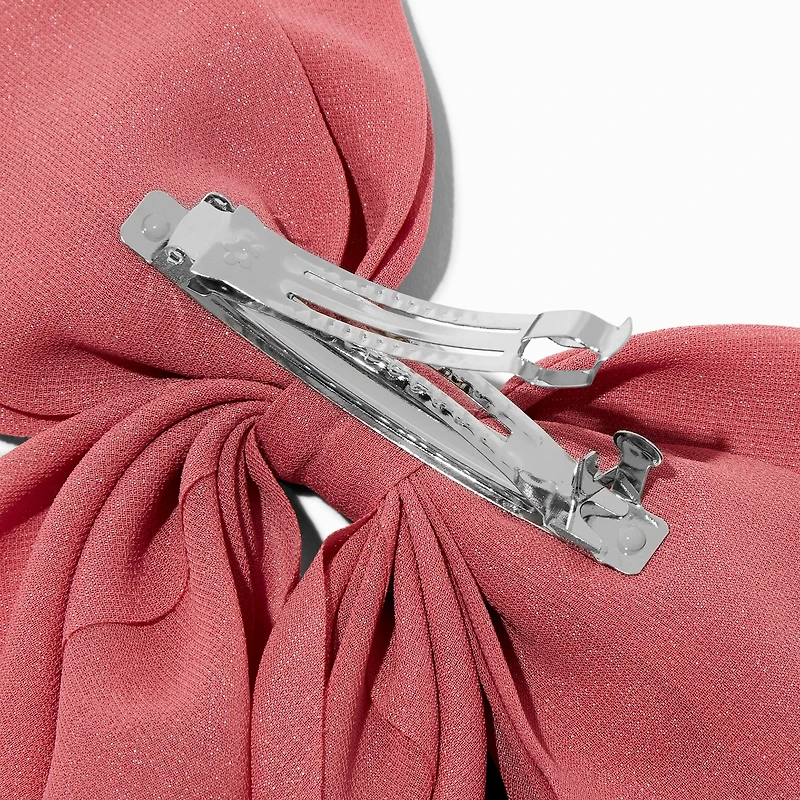 Boho Rose Long Tail Hair Bow Clip