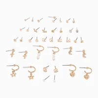 Gold-tone Celestial Earrings Set - 20 Pack