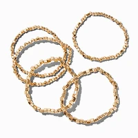 Gold-tone Square Stackable Bangle Bracelets - 5 Pack