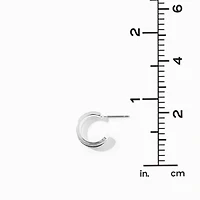 Silver-tone 15mm Double Hoop Earrings