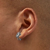 Silver-tone Cubic Zirconia Turtle Clip-On Stud Earrings