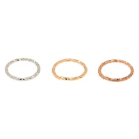 20G Mixed Metal Stainless Steel Textured Hoop Nose Rings - 3 Pack