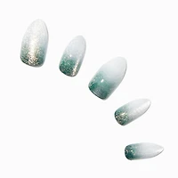 Green Glitter Ombré Stiletto Vegan Faux Nail Set - 24 Pack