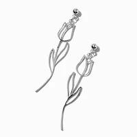 Silver-tone Tulip Drop Earrings