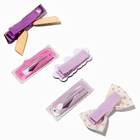 Claire's Club Purple Bow Mixed Hair Clips - 5 Pack