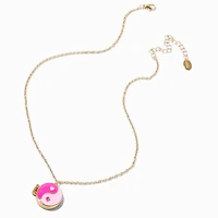 Pink Yin Yang Locket Pendant Necklace