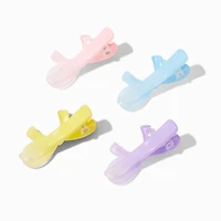 Claire's Club Pastel Plastic Bow Hair Clips - 4 Pack