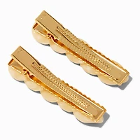 Ivory Chain Hair Barrette Clips - 2 Pack
