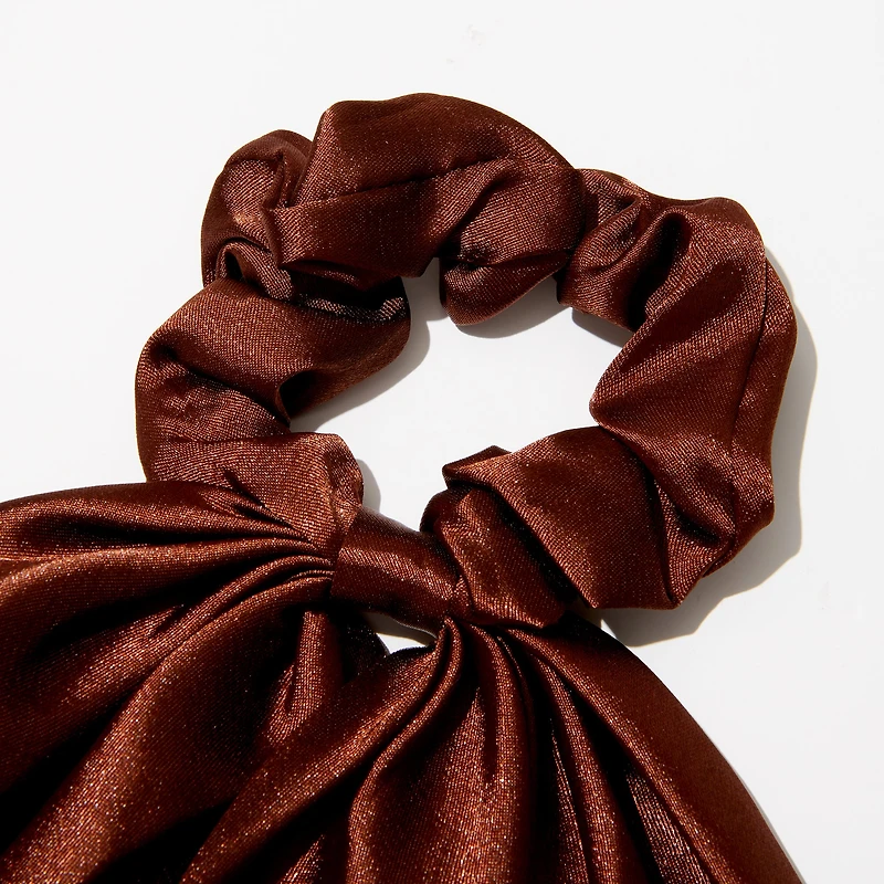 Chocolate Brown Hair Scrunchie Scarf