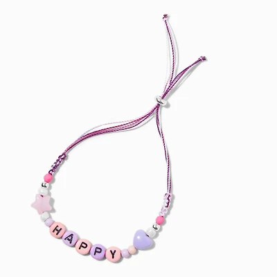 "Happy" Braided Adjustable Bracelet