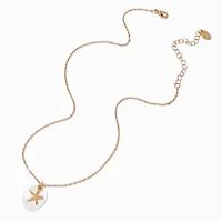 Opal & Gold-tone Enamel Starfish Pendant Necklace