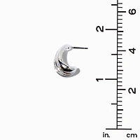 Silver-tone Illusion Bean Stud Earrings