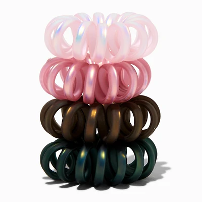 Metallic Spiral Hair Ties - 4 Pack