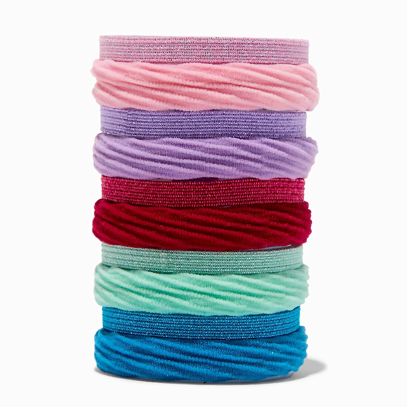Glitter & Textured Hair Ties - 10 Pack