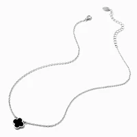 Black Clover Silver-tone Pendant Necklace