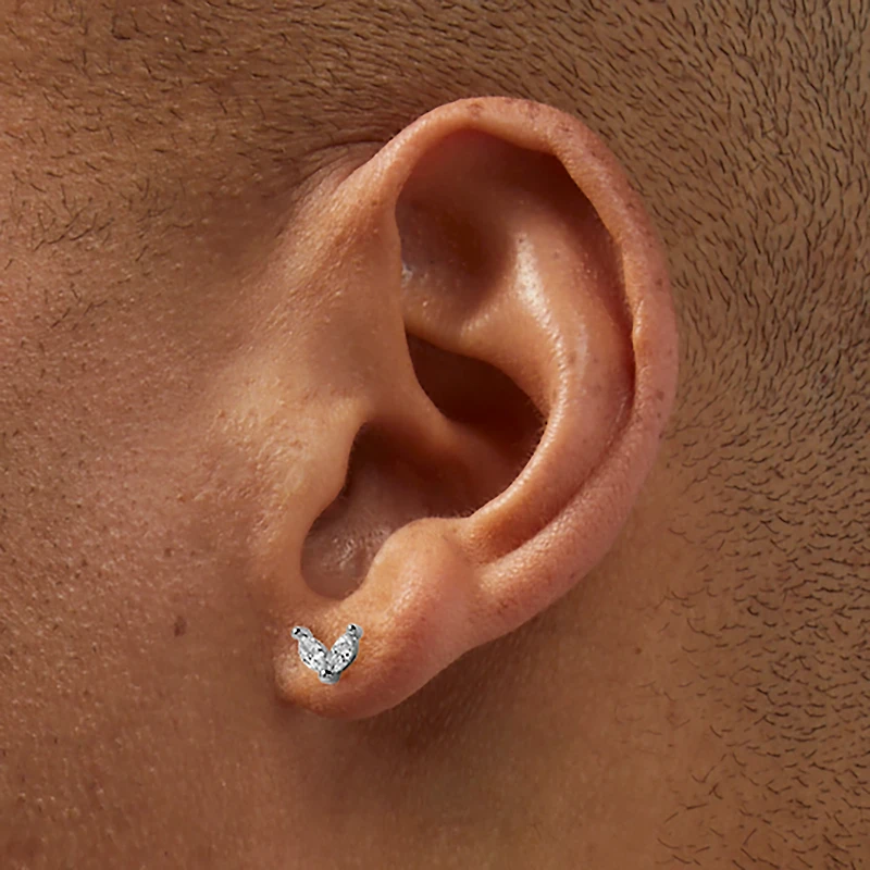 Silver-tone Cubic Zirconia Stud Earrings - 3 Pack 