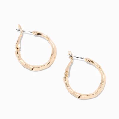Gold-tone 25mm Molten Hoop Earrings