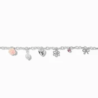 Silver-tone Coquette Charm Bracelet