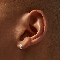 C LUXE by Claire's Sterling Silver Cubic Zirconia Drop Earrings 