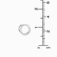 Silver-tone Rope 15mm Huggie Hoop Earrings