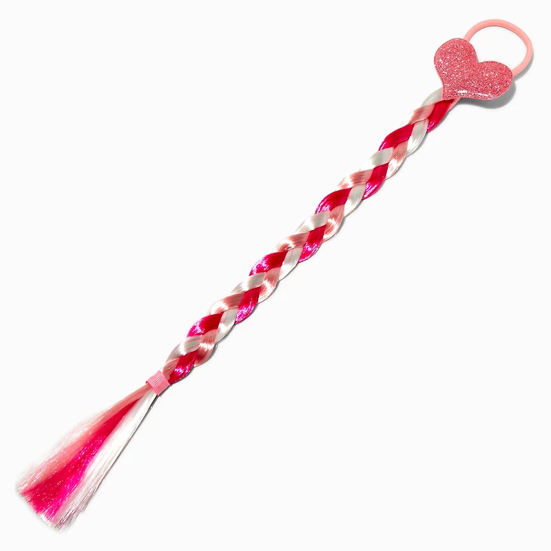 Claire's Club Pink Puffy Heart Faux Hair Tie