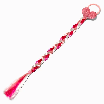 Claire's Club Pink Puffy Heart Faux Hair Tie